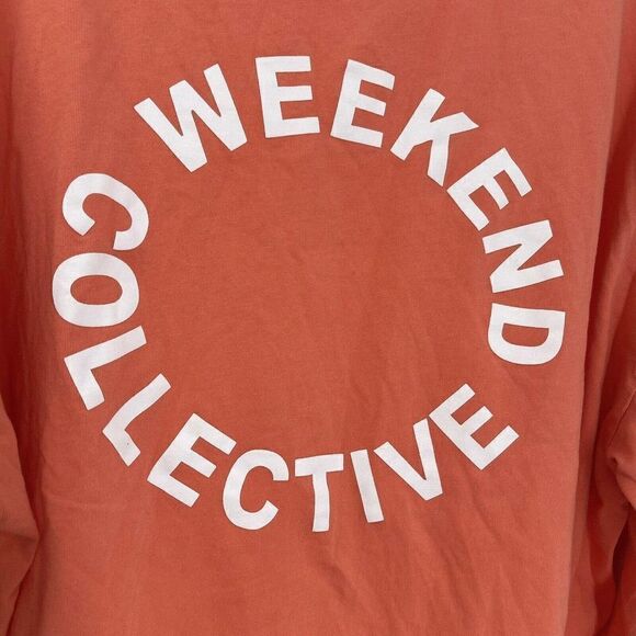 ASOS Design Weekend Collective Varsity T-Shirt Long Sleeve Orange Womens Size 10 - Picture 3 of 7
